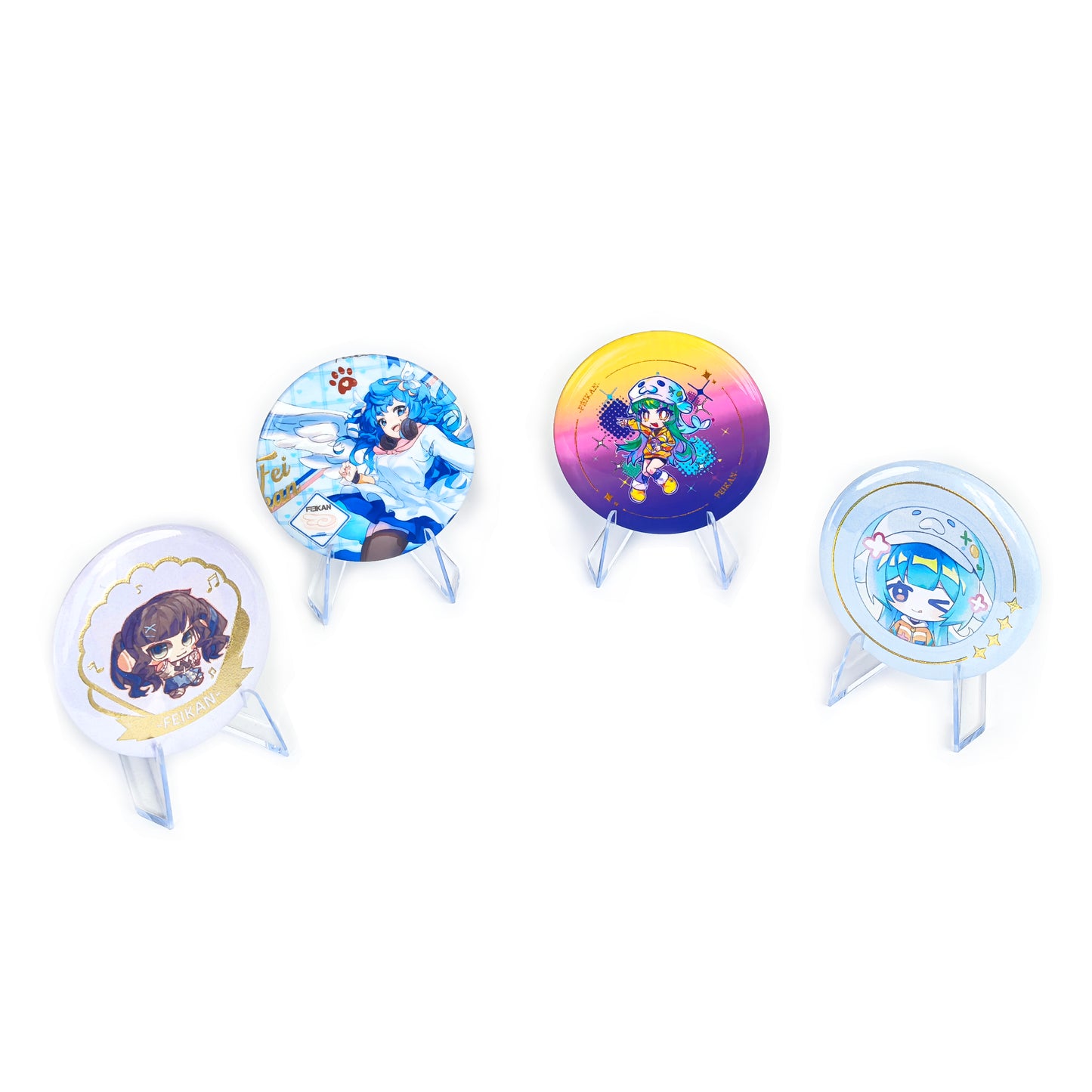 Custom Round Glitter HolographicButton Pins