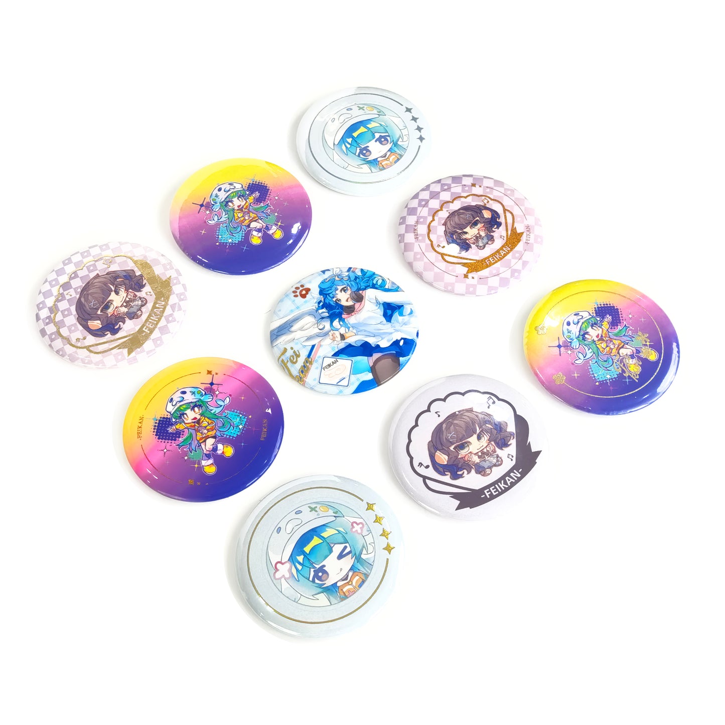 Custom Round Glitter HolographicButton Pins