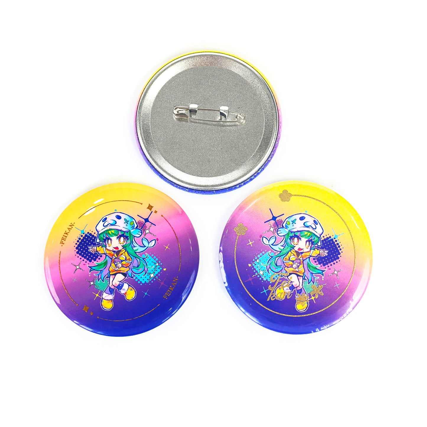 Custom Round Glitter HolographicButton Pins