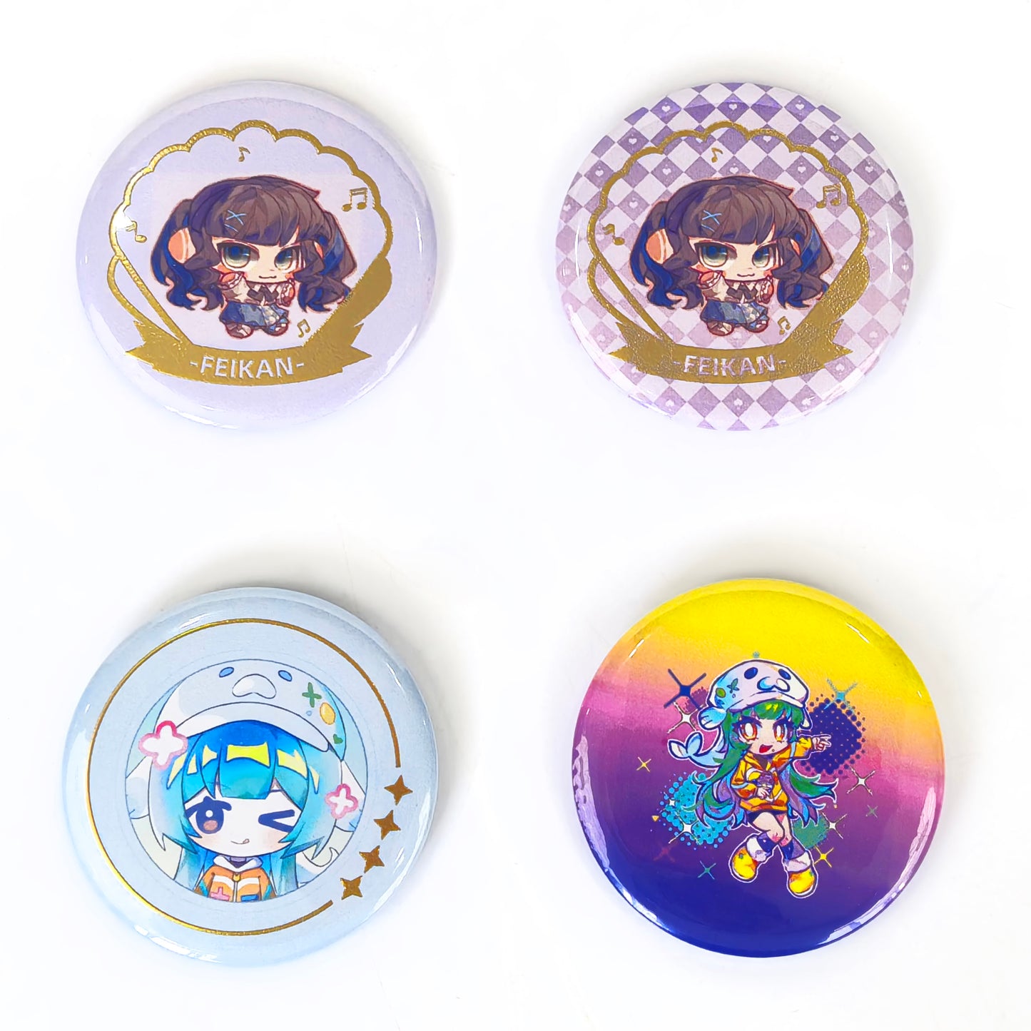 Custom 3D Glitter Holographic ButtonPins