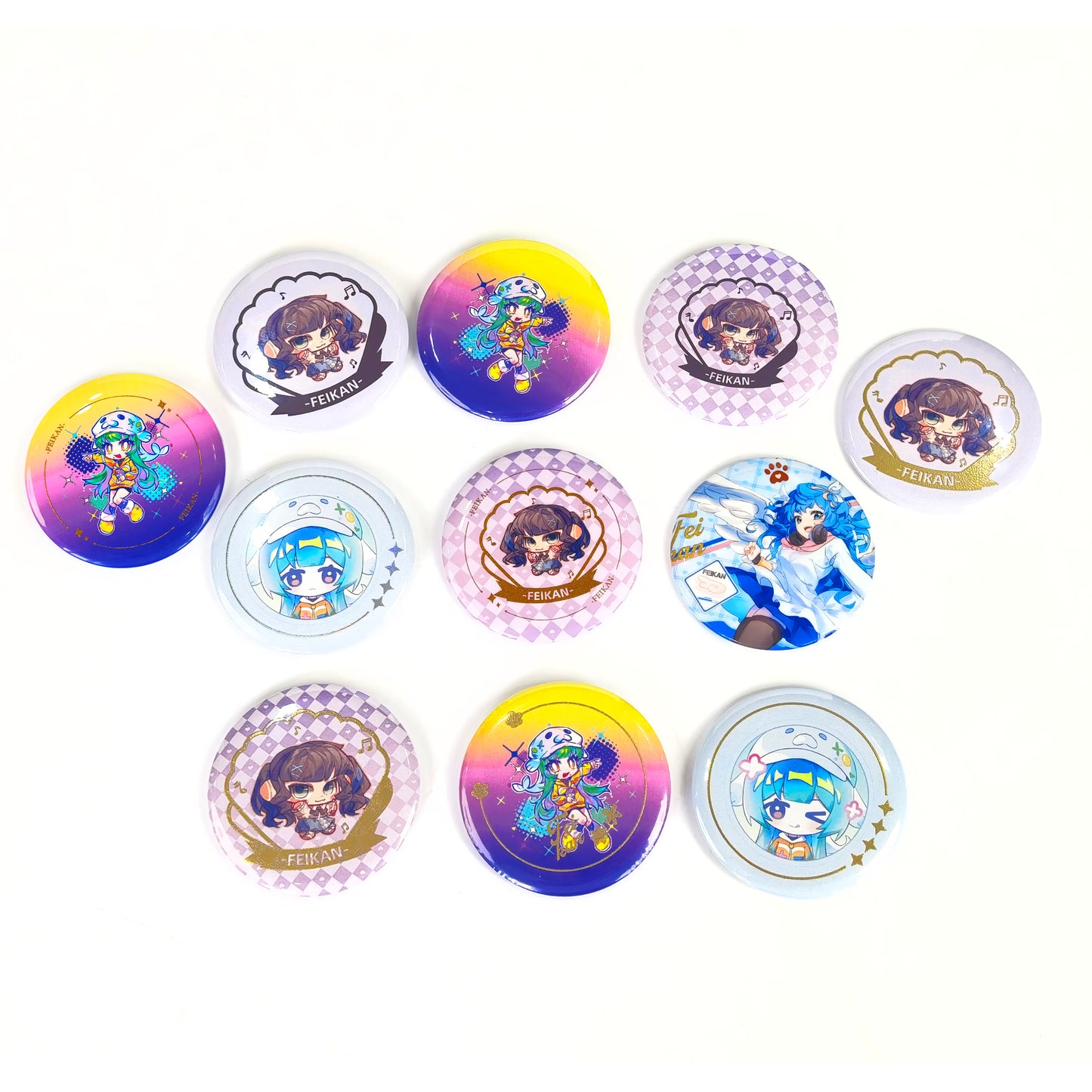 Custom 3D Glitter Holographic ButtonPins
