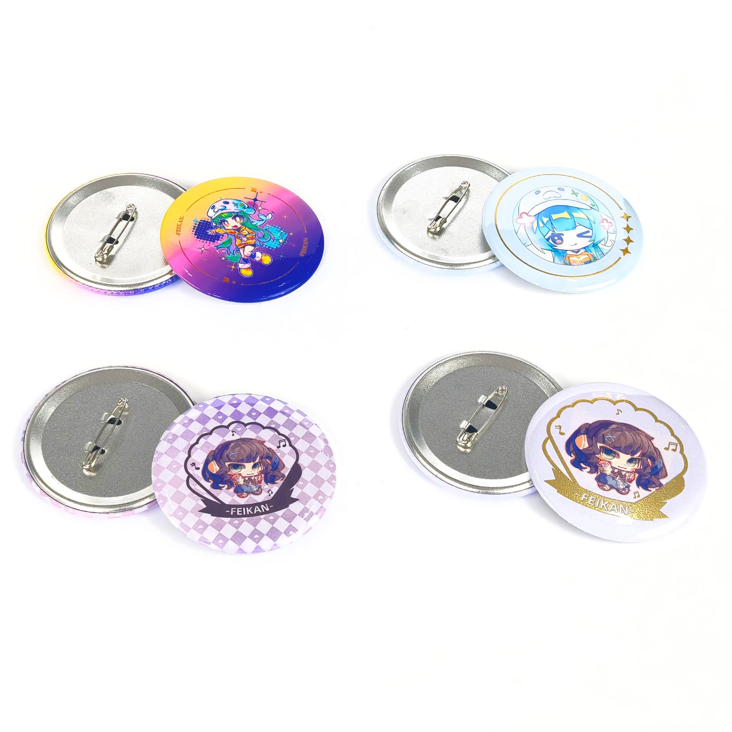 Custom 3D Glitter Holographic ButtonPins