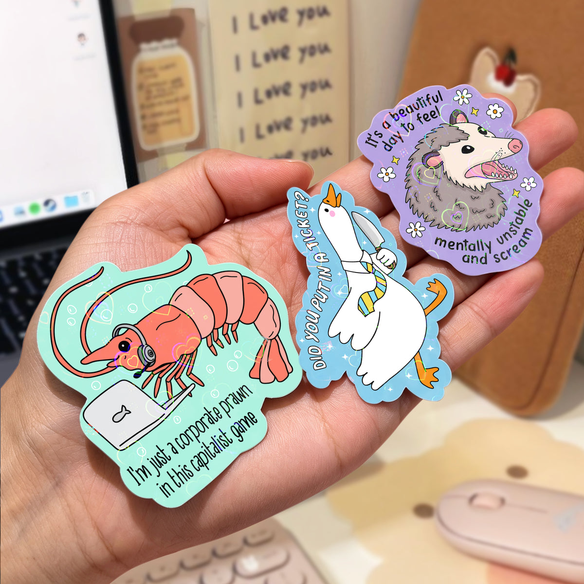 Holo Heart Stickers