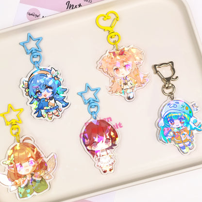 Glitter Epoxy Holographic Keychains