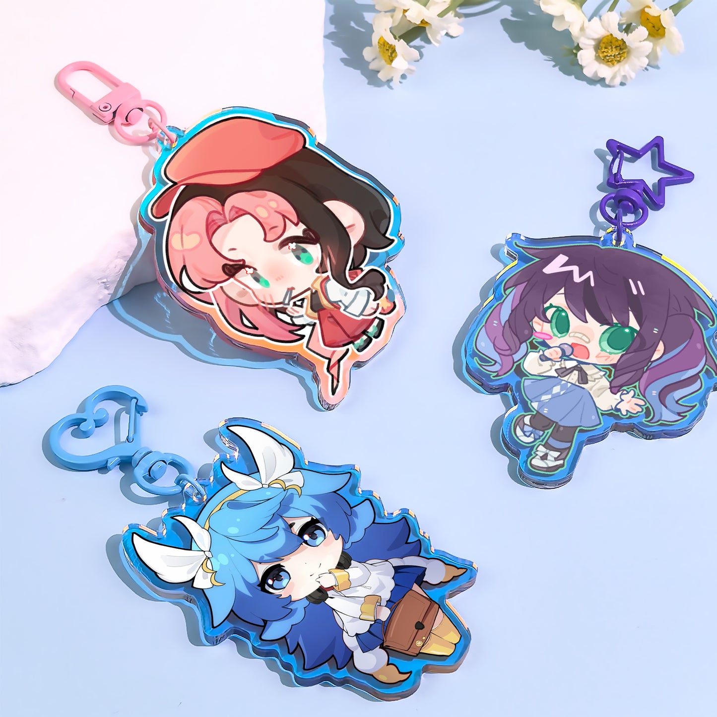 Rainbow Acrylic Keychains