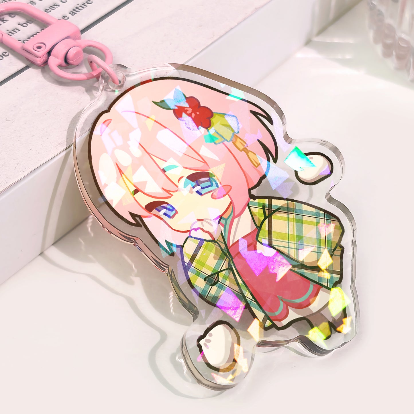 Glitter Epoxy Holographic Keychains