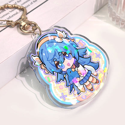 Glitter Epoxy Holographic Keychains