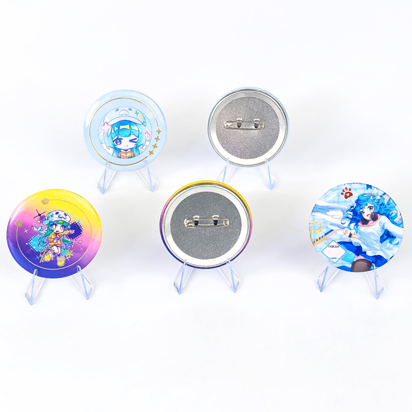 Custom Round Glitter HolographicButton Pins