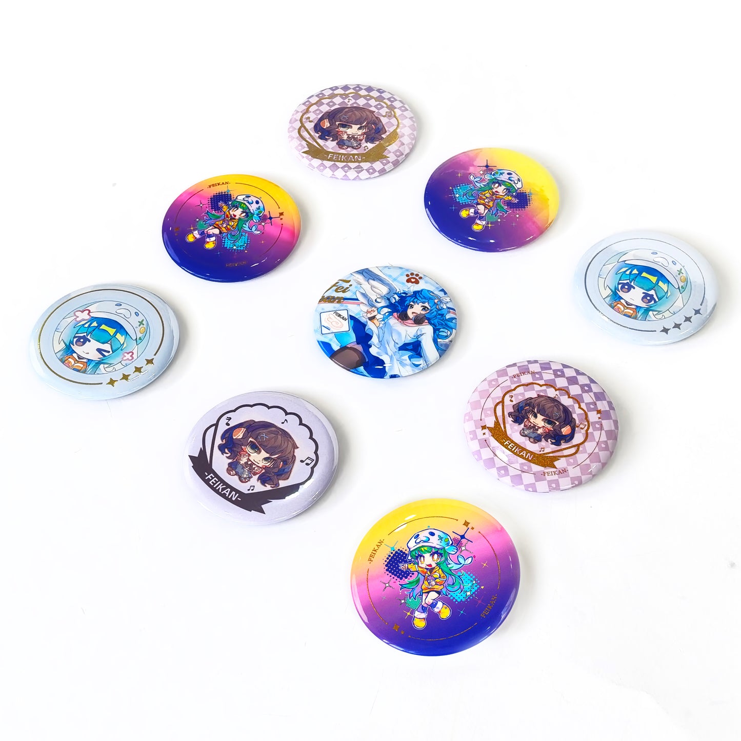 Custom 3D Glitter Holographic ButtonPins