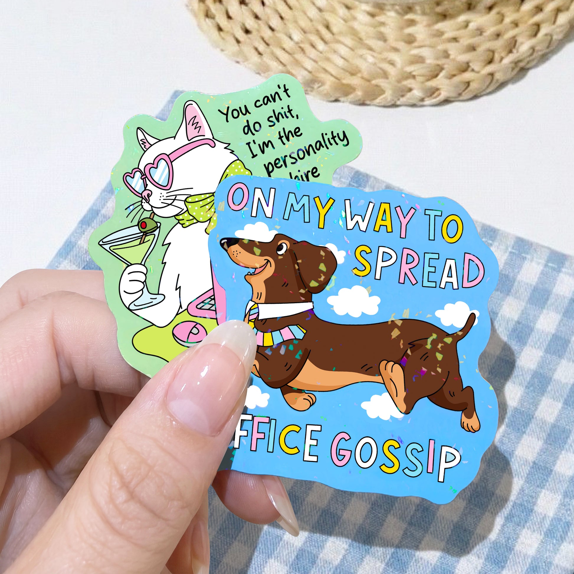 Holo broken Glasses Stickers